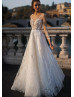 Ivory Lace Tulle Sparkly Sexy Wedding Dress Ivory Lace Tulle Sparkly Sexy Wedding Dress